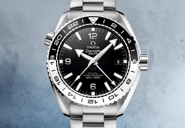 omega black and white gmt