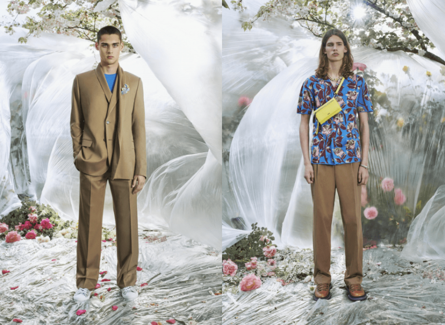 Dior 2020 春季男装系列将女性幻化成盛开的花朵呈现于其中