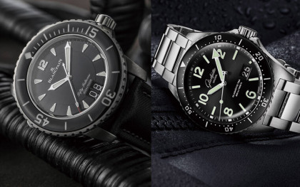 潛水錶有設大日期的款式少 剛好寶珀和格拉蘇蒂原創近期都有這類新錶
