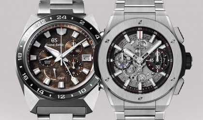 GS和宇舶的鈦金屬鍊帶計時錶都強調輕量和耐腐蝕的運動機能