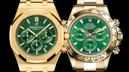 黃金殼綠面計時錶 AP皇家橡樹和勞力士Daytona比較