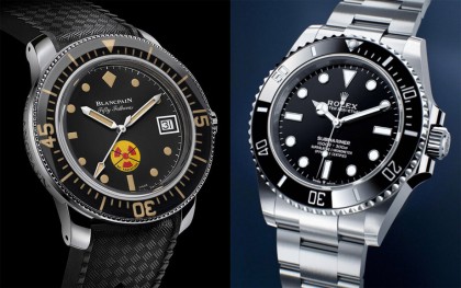 经典潜水表劳力士Submariner和宝珀五十噚的水鬼王之争