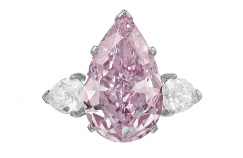 罕見 8.82 克拉濃彩「紫紅色玫瑰」粉鑽戒指即將拍賣價值破億元