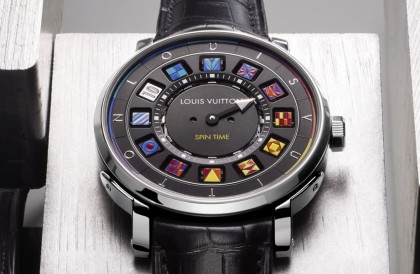 LV Spin Time不鏽鋼新錶 面盤顏色用彩色或灰階詮釋翻轉機制奧妙