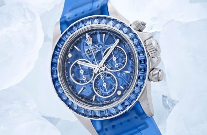 用藍寶石改造的勞力士Daytona 116500LN 設計主題來自雪山冰川