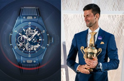 Djokovic乔科维奇2022温网冠军入袋 戴蓝陶瓷爱表领大满贯奖杯