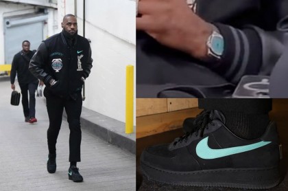 NBA巨星LeBron James全身TIFFANY联名行头 不管名表还潮鞋都让人羡慕