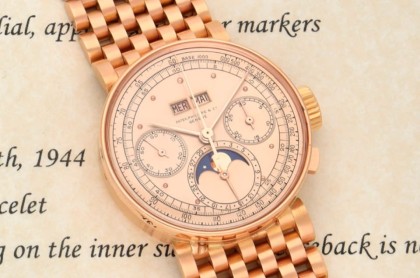 苏富比拍卖梦幻百达翡丽1518万年历计时码表现身 预估价超惊人